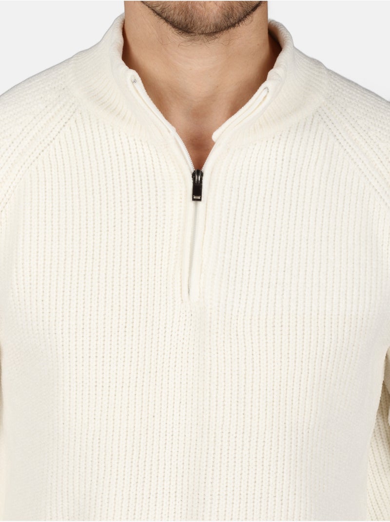 Jersey de vestir con cremallera - Kenzarro Blanco - Kiabi