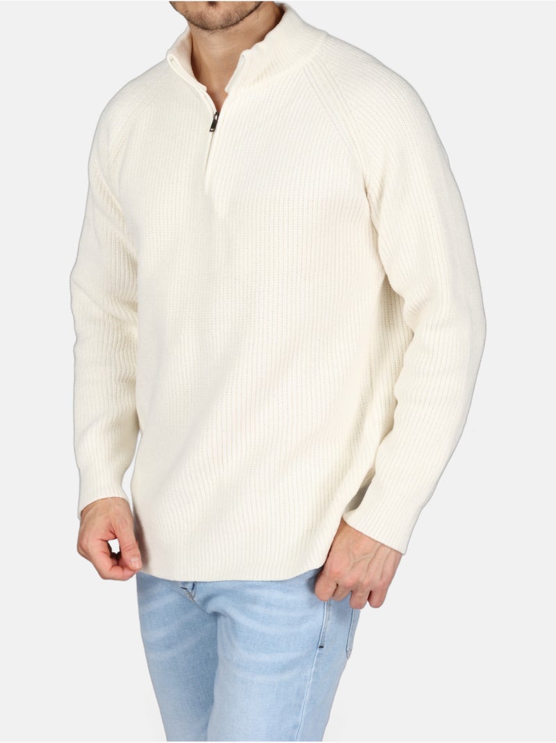 Jersey de vestir con cremallera - Kenzarro Blanco - Kiabi