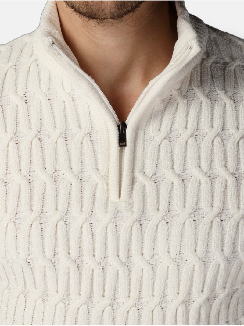 Jersey de vestir con cremallera - Kenzarro Blanco - Kiabi