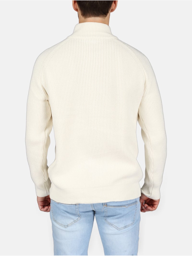 Jersey de vestir con cremallera - Kenzarro Blanco - Kiabi