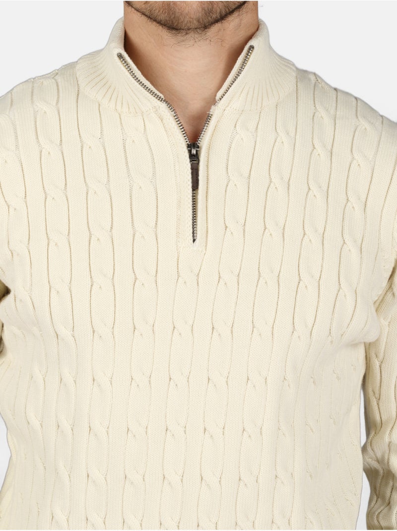 Jersey de vestir con cremallera - Kenzarro Blanco - Kiabi