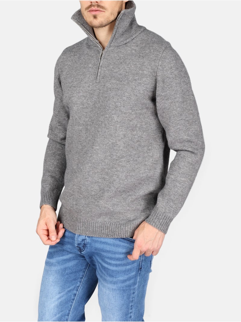 Jersey de vestir con cremallera - Kenzarro Gris claro - Kiabi