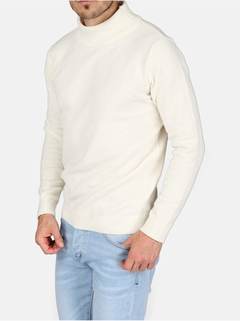 Jersey de vestir con cuello alto - Kenzarro Blanco - Kiabi