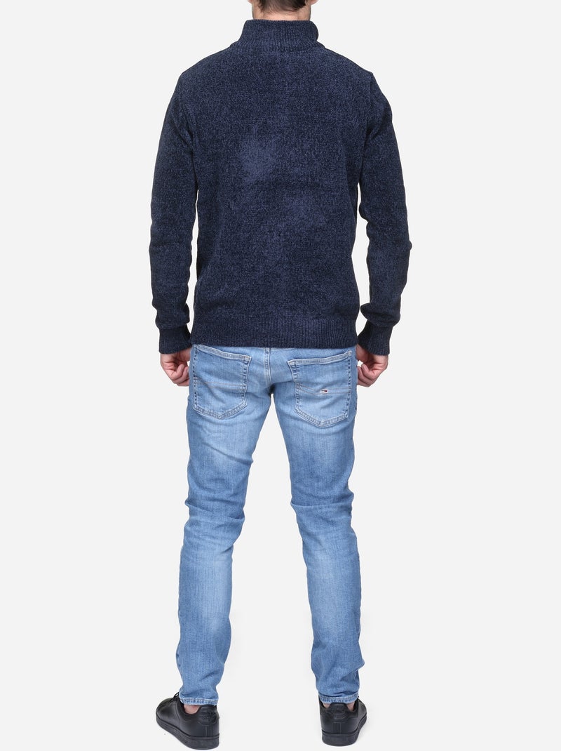 Jersey de vestir con cuello alto y cremallera - Kenzarro Azul oscuro - Kiabi