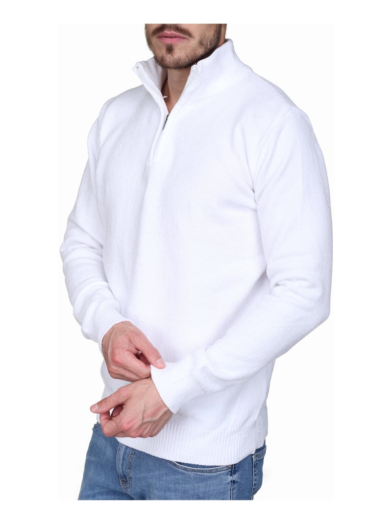 Jersey de vestir con cuello alto y cremallera - Kenzarro Blanco - Kiabi