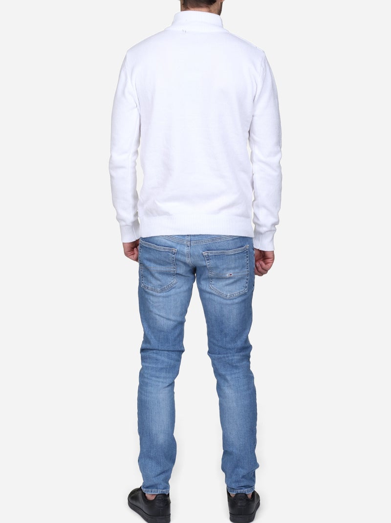 Jersey de vestir con cuello alto y cremallera - Kenzarro Blanco - Kiabi