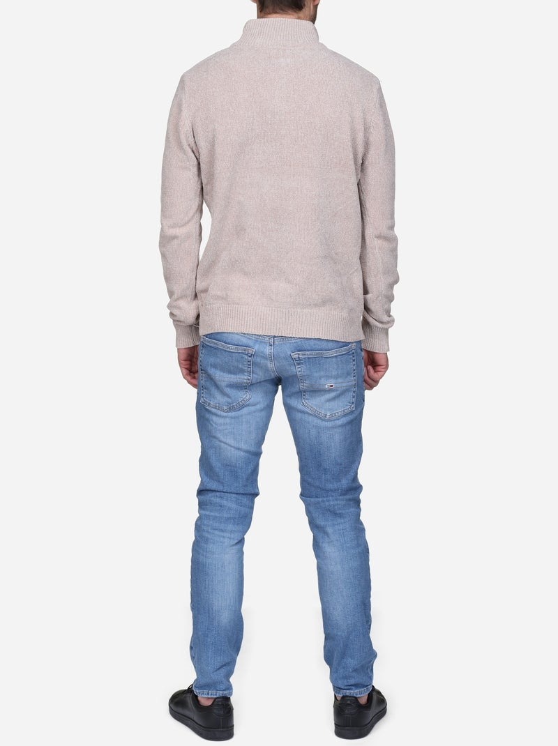 Jersey de vestir con cuello alto y cremallera - Kenzarro Crema - Kiabi