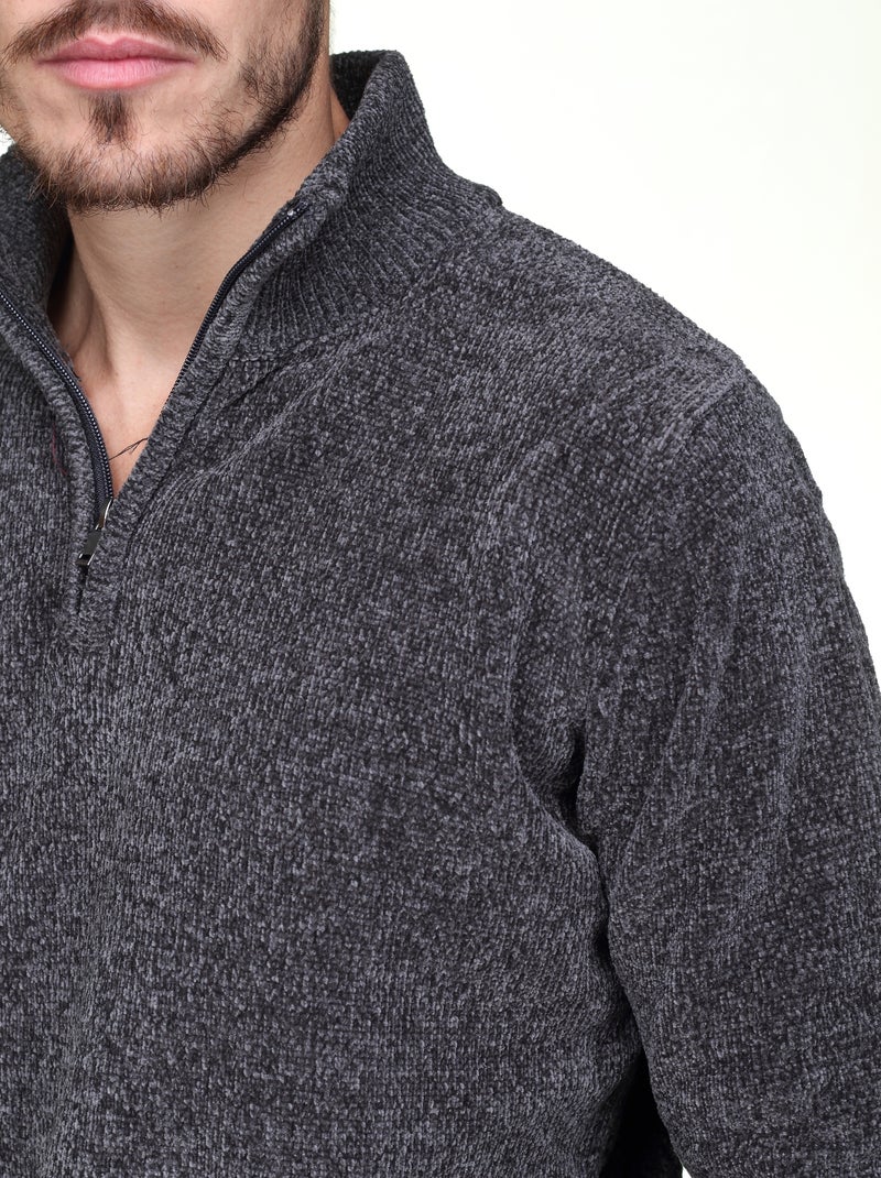 Jersey de vestir con cuello alto y cremallera - Kenzarro Gris oscuro - Kiabi