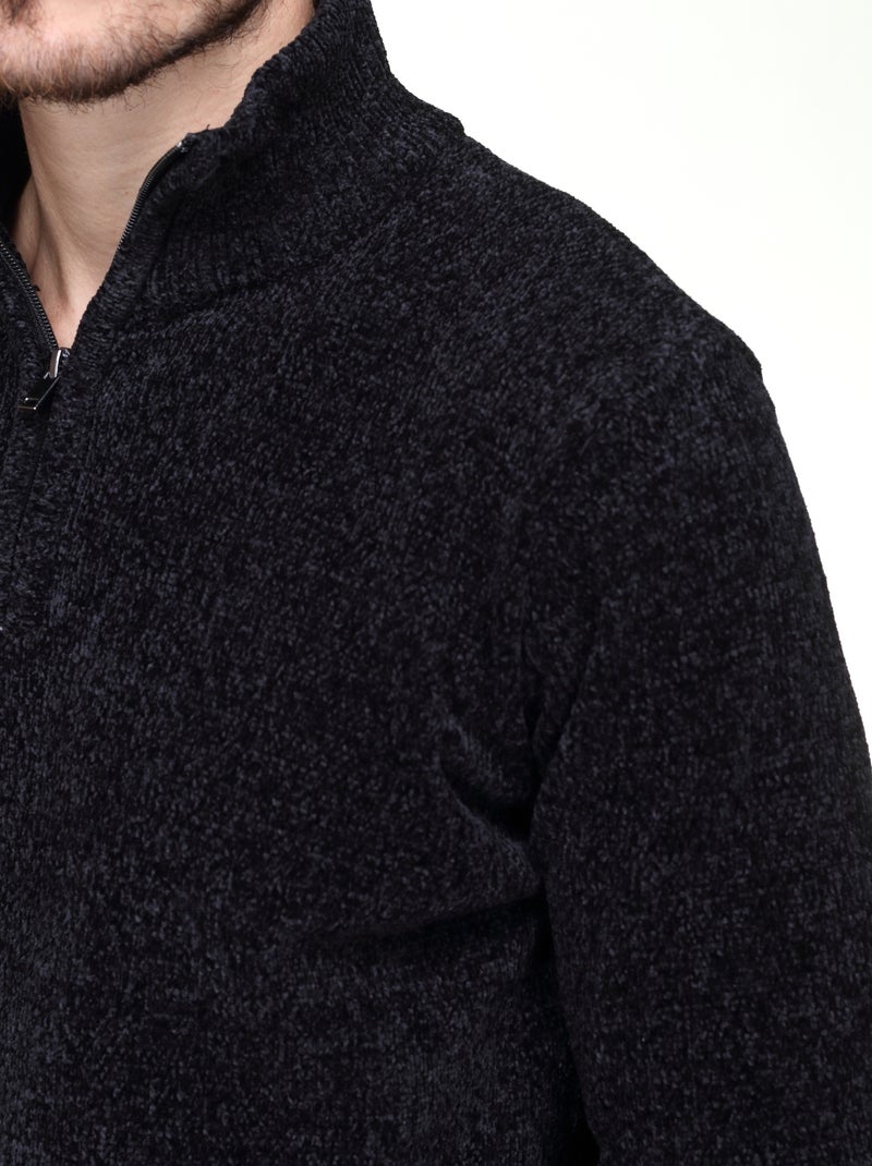 Jersey de vestir con cuello alto y cremallera - Kenzarro Negro - Kiabi