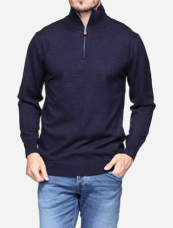 Jersey de vestir con cuello alto y cremallera - Yves Enzo