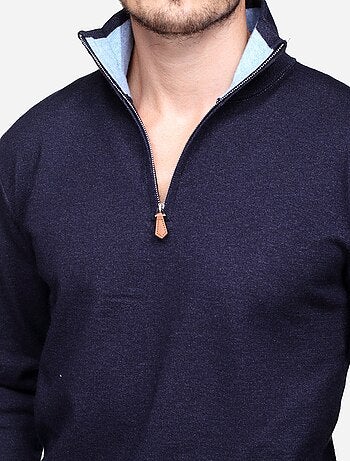 Jersey de vestir con cuello alto y cremallera - Yves Enzo