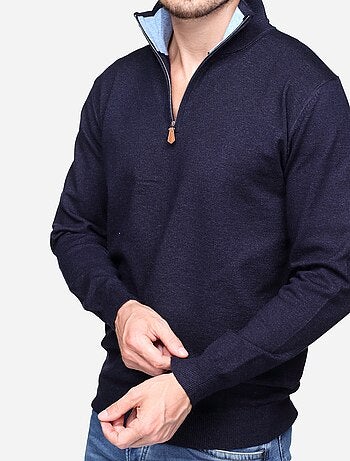 Jersey de vestir con cuello alto y cremallera - Yves Enzo