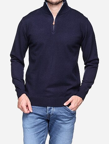 Jersey de vestir con cuello alto y cremallera - Yves Enzo