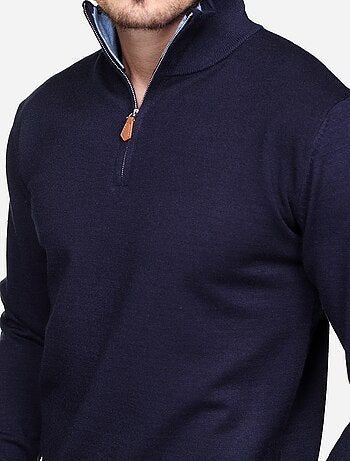 Jersey de vestir con cuello alto y cremallera - Yves Enzo