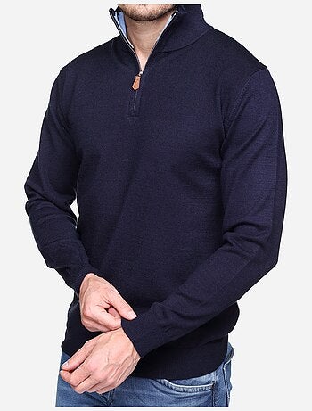 Jersey de vestir con cuello alto y cremallera - Yves Enzo