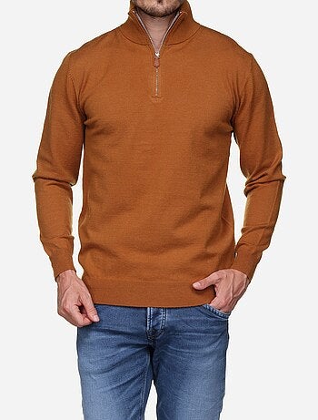 Jersey de vestir con cuello alto y cremallera - Yves Enzo
