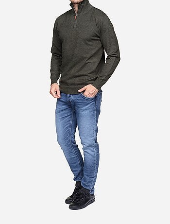 Jersey de vestir con cuello alto y cremallera - Yves Enzo