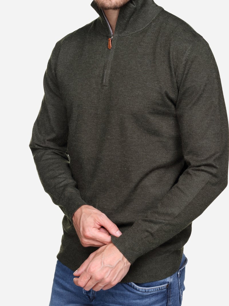 Jersey de vestir con cuello alto y cremallera - Yves Enzo Caqui - Kiabi