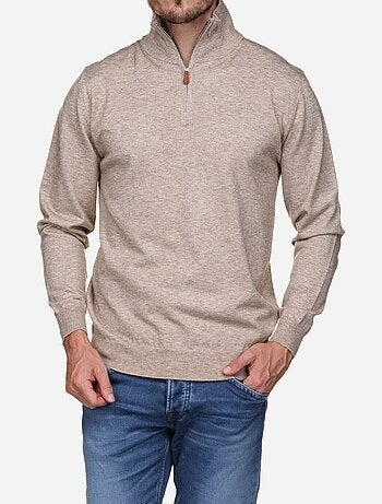 Jersey de vestir con cuello alto y cremallera - Yves Enzo