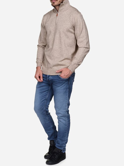 Jersey de vestir con cuello alto y cremallera - Yves Enzo - Kiabi