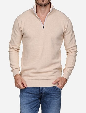 Jersey de vestir con cuello alto y cremallera - Yves Enzo