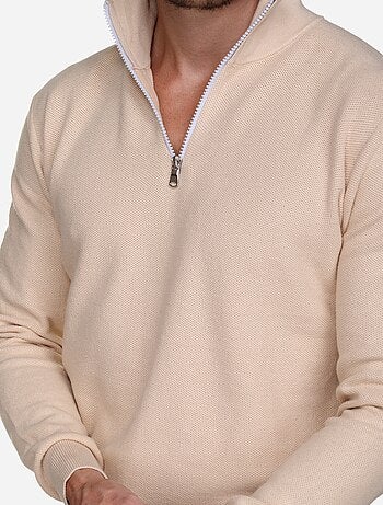 Jersey de vestir con cuello alto y cremallera - Yves Enzo