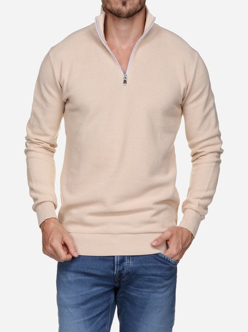 Jersey de vestir con cuello alto y cremallera - Yves Enzo - Kiabi