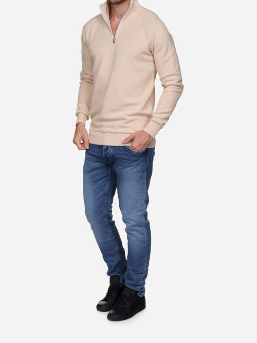 Jersey de vestir con cuello alto y cremallera - Yves Enzo - Kiabi