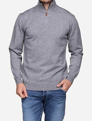 Jersey de vestir con cuello alto y cremallera - Yves Enzo