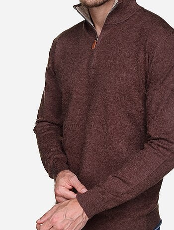 Jersey de vestir con cuello alto y cremallera - Yves Enzo