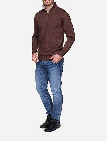 Jersey de vestir con cuello alto y cremallera - Yves Enzo