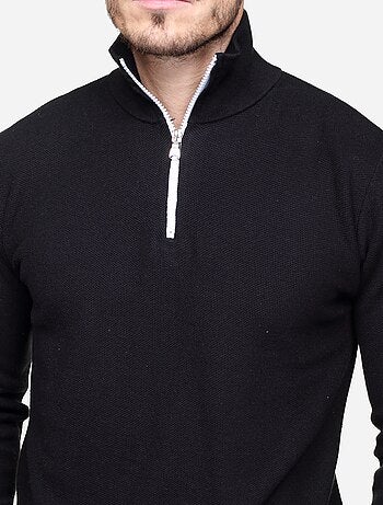 Jersey de vestir con cuello alto y cremallera - Yves Enzo