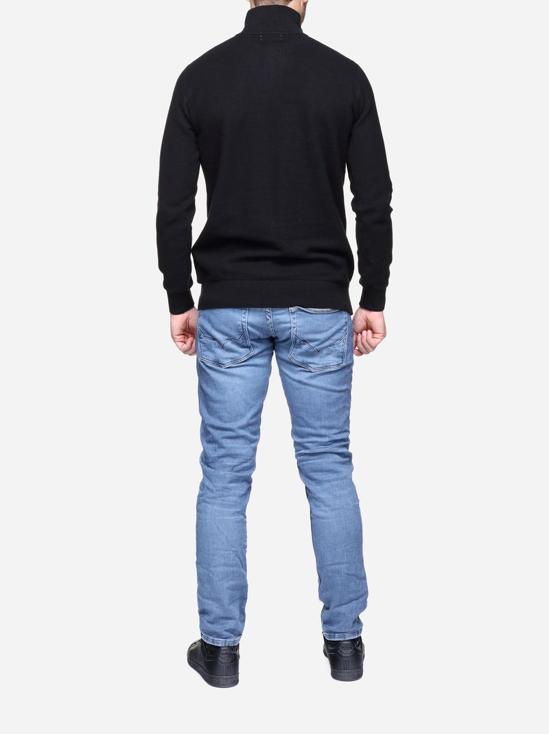 Jersey de vestir con cuello alto y cremallera - Yves Enzo Negro - Kiabi