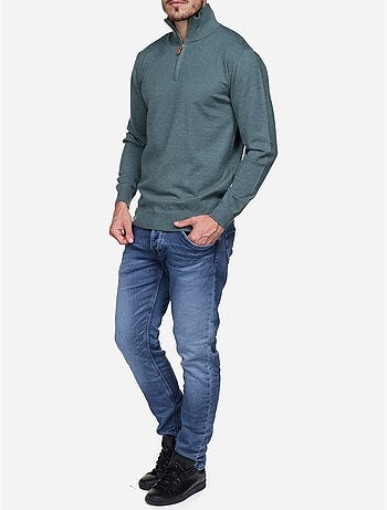 Jersey de vestir con cuello alto y cremallera - Yves Enzo
