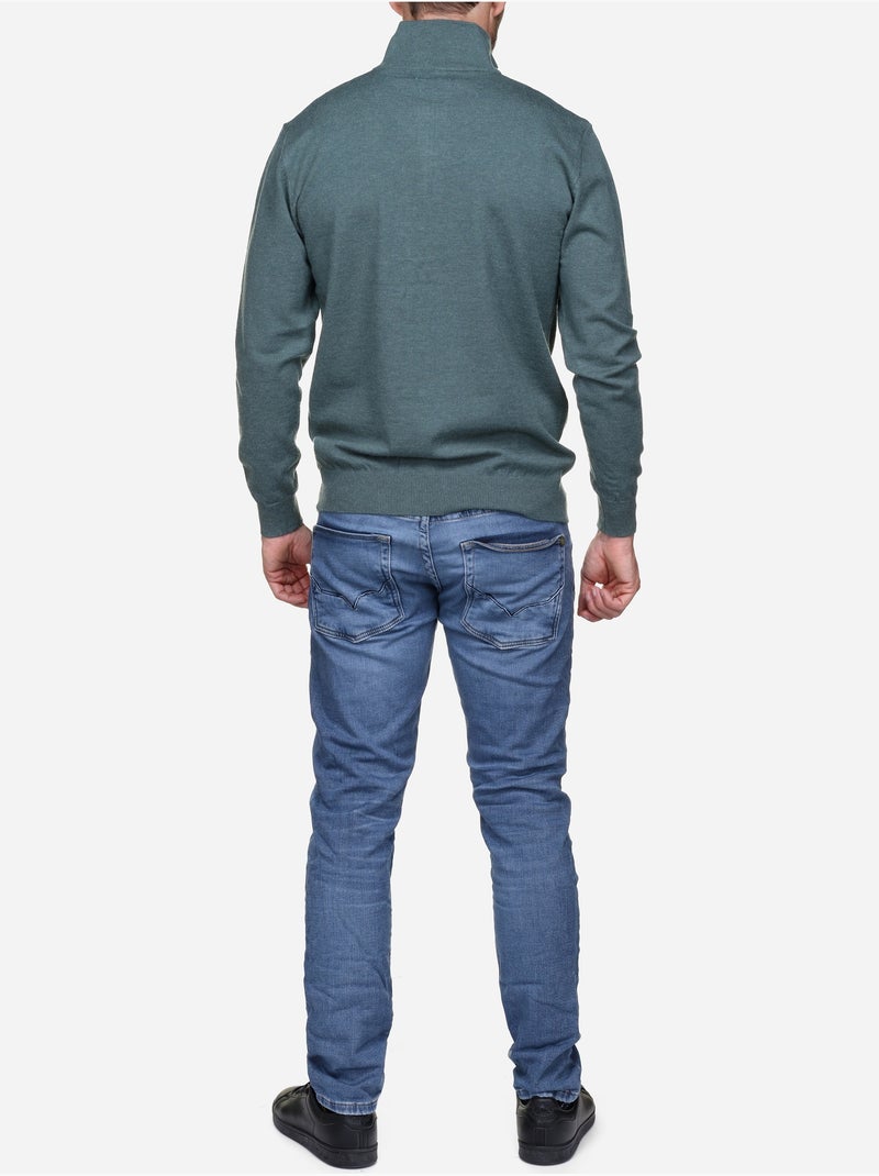 Jersey de vestir con cuello alto y cremallera - Yves Enzo Verde - Kiabi