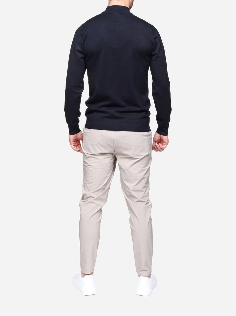 Jersey de vestir con cuello alto y manga larga - Frilivin Azul oscuro - Kiabi