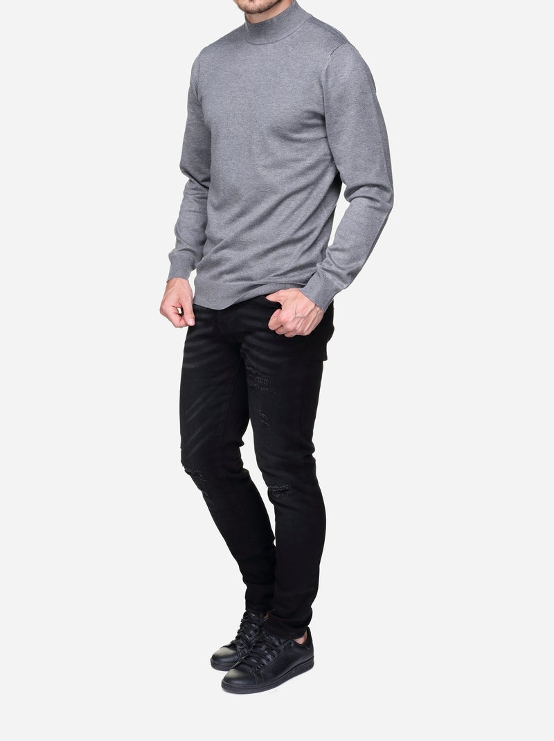 Jersey de vestir con cuello alto y manga larga - Frilivin Gris - Kiabi