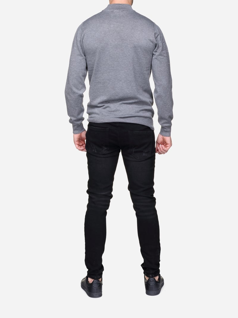Jersey de vestir con cuello alto y manga larga - Frilivin Gris - Kiabi