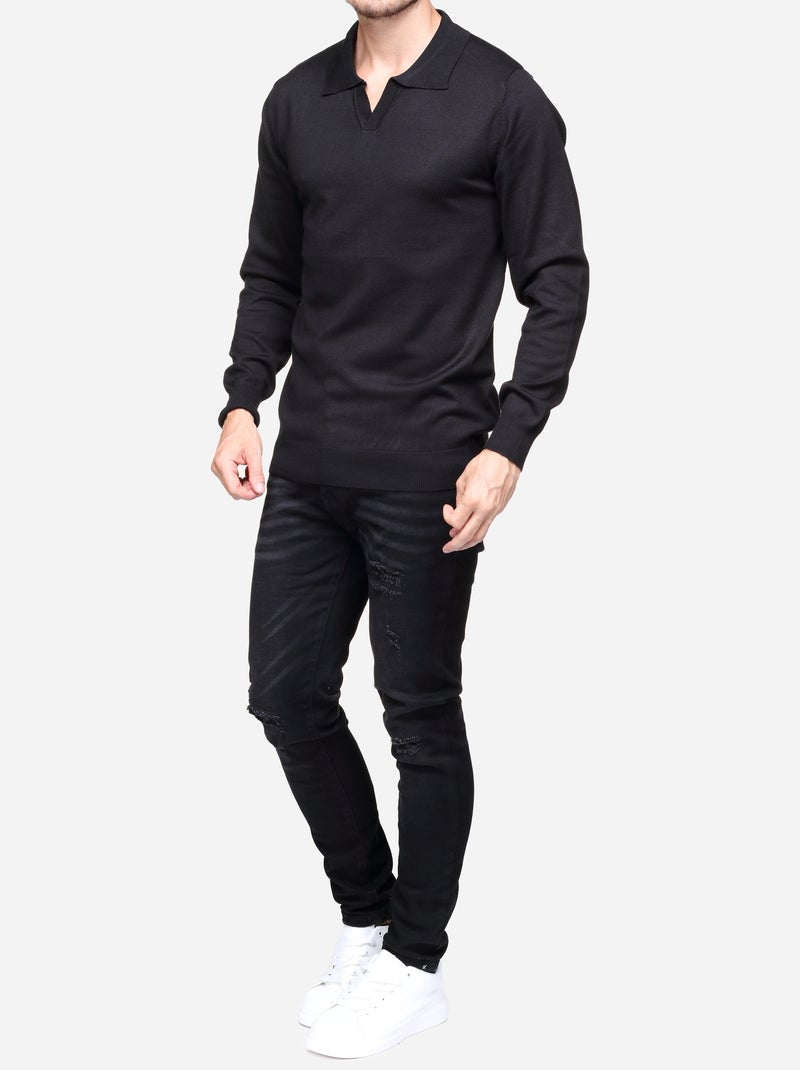 Jersey de vestir con cuello con cremallera - Frilivin Negro - Kiabi
