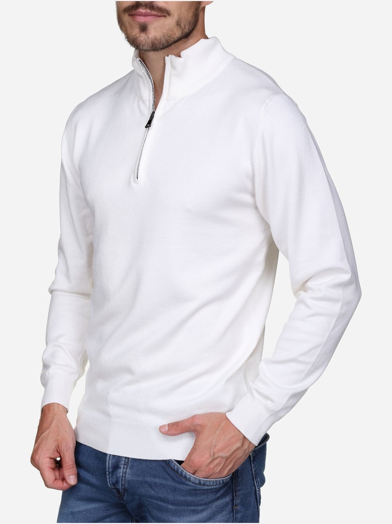 Jersey de vestir con cuello de camionero - Frilivin Blanco - Kiabi