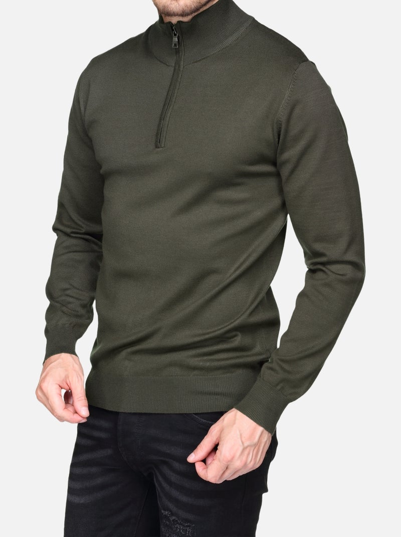 Jersey de vestir con cuello de camionero - Frilivin Caqui - Kiabi