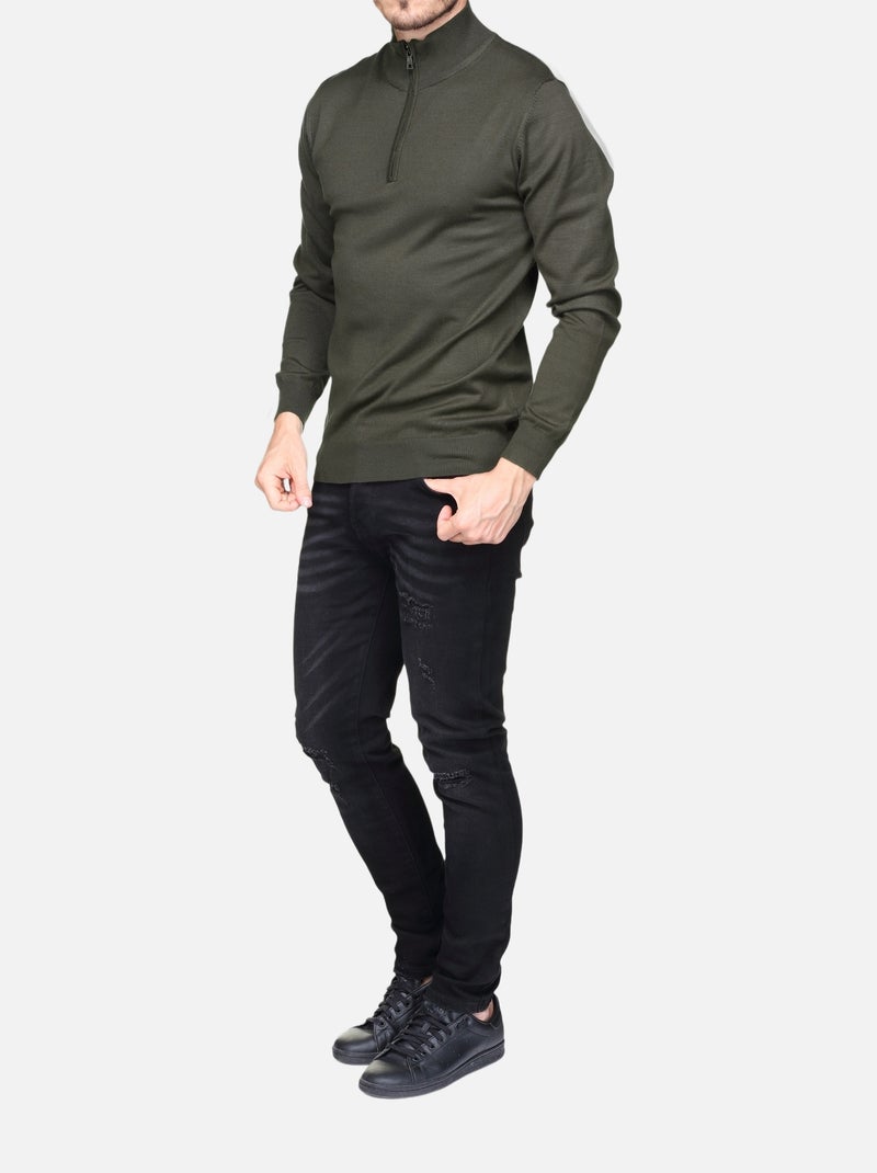 Jersey de vestir con cuello de camionero - Frilivin Caqui - Kiabi