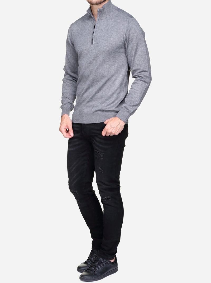 Jersey de vestir con cuello de camionero - Frilivin Gris claro - Kiabi
