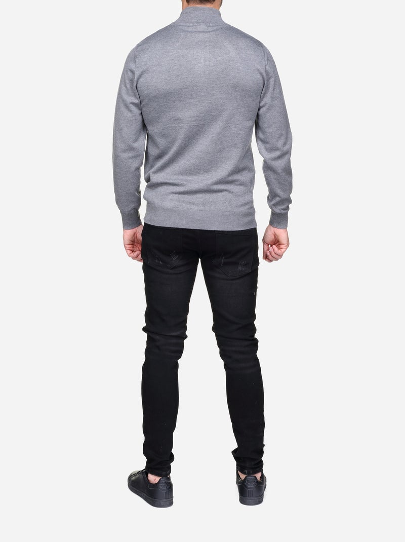 Jersey de vestir con cuello de camionero - Frilivin Gris claro - Kiabi