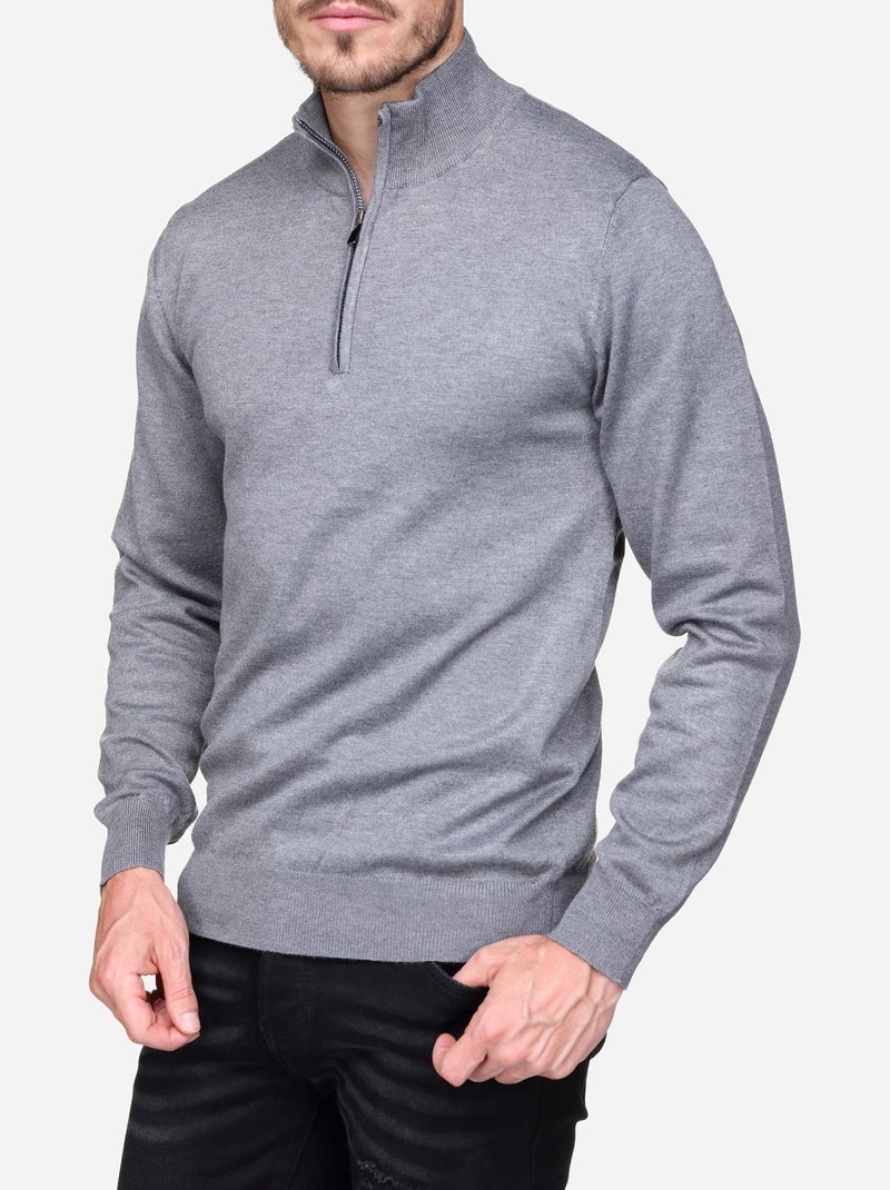Jersey de vestir con cuello de camionero - Frilivin Gris claro - Kiabi