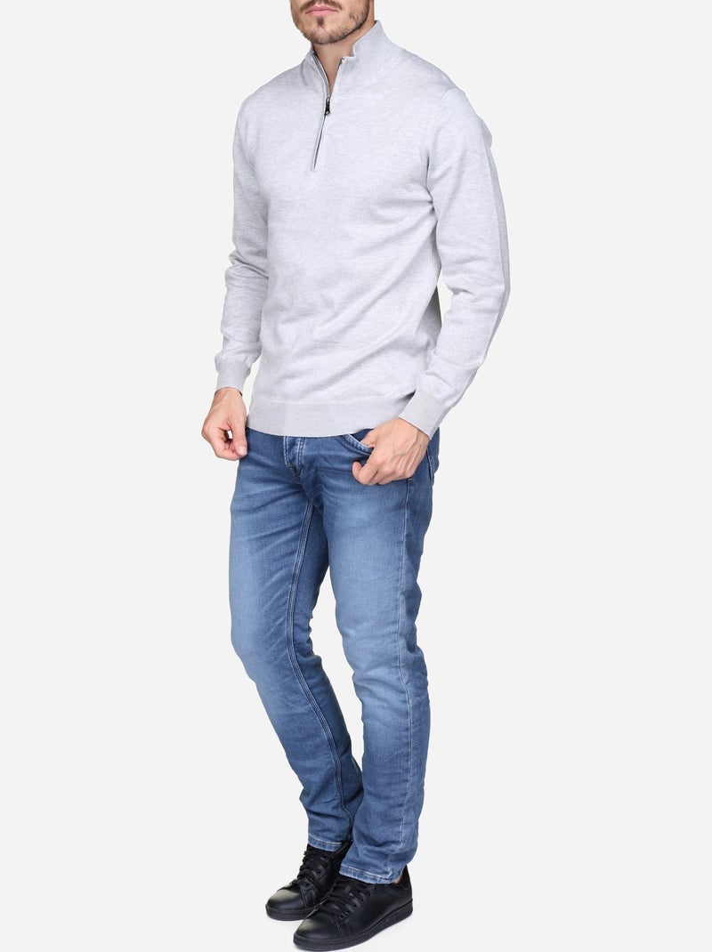 Jersey de vestir con cuello de camionero - Frilivin Gris - Kiabi