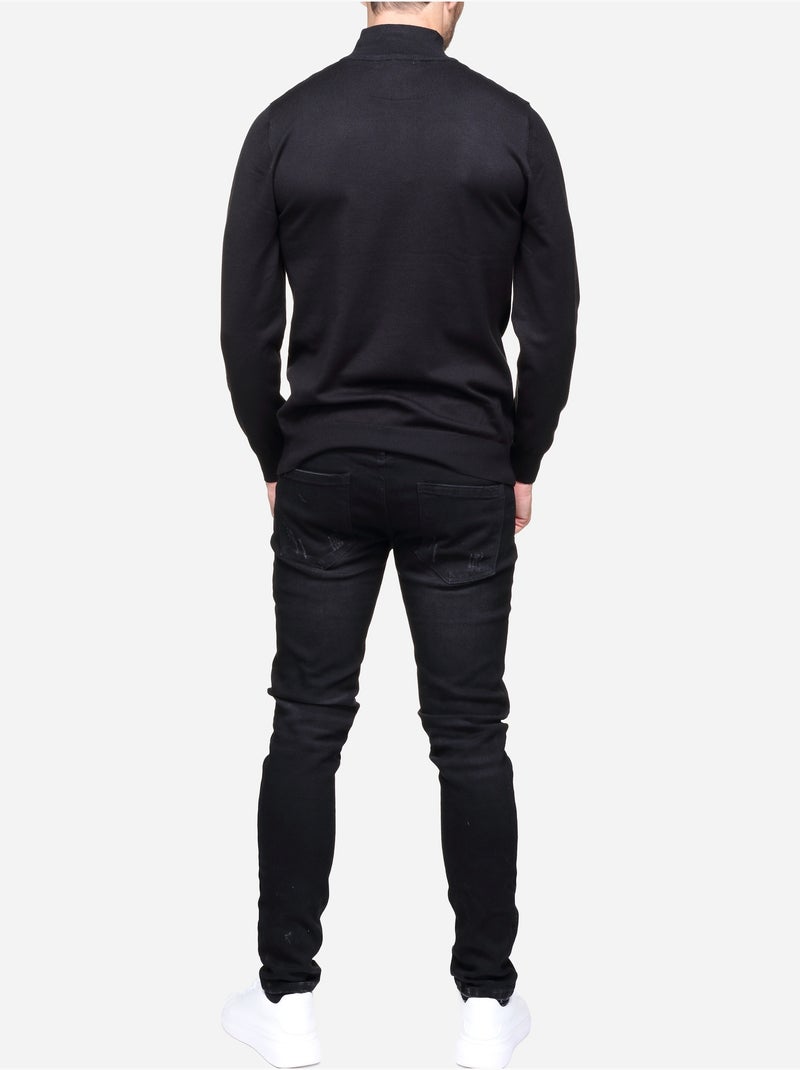 Jersey de vestir con cuello de camionero - Frilivin Negro - Kiabi