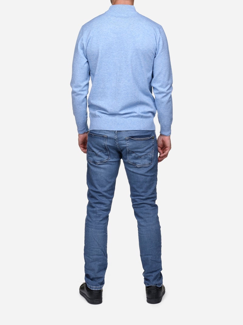 Jersey de vestir con cuello de chimenea - Yves Enzo Azul - Kiabi