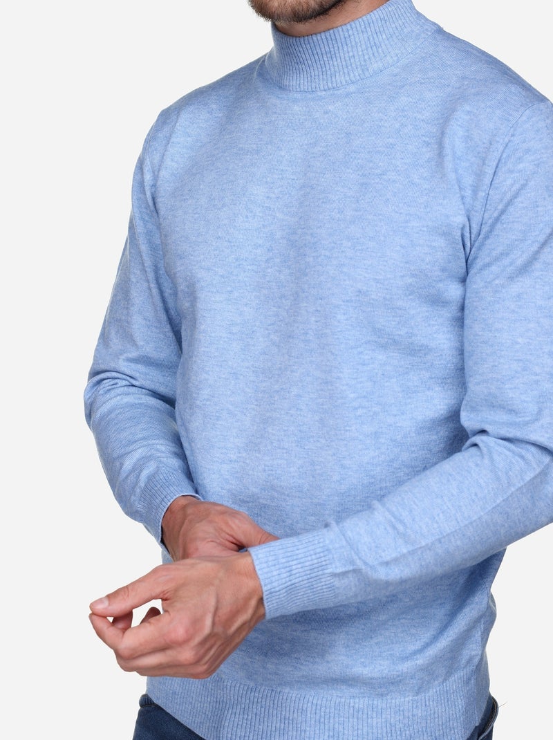 Jersey de vestir con cuello de chimenea - Yves Enzo Azul - Kiabi