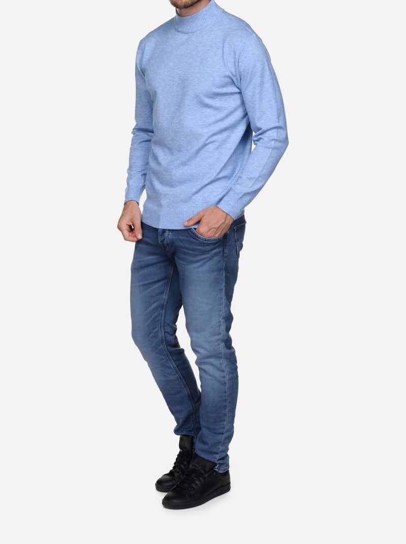 Jersey de vestir con cuello de chimenea - Yves Enzo Azul - Kiabi